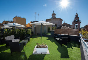 terrace of our luxury hostel in San Pietro - Rome